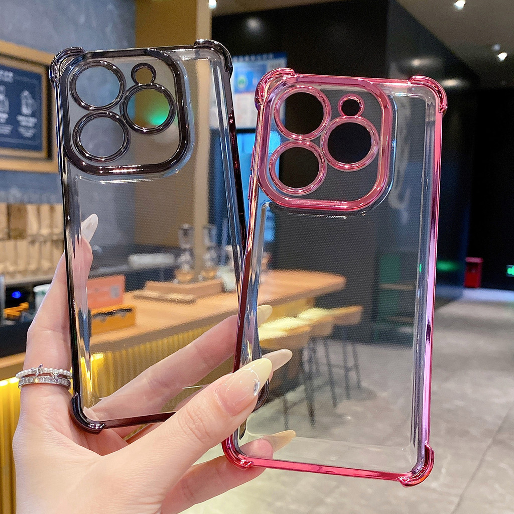 เข้ากันได้กับ Infinix Hot 50i 40i 40 Pro 30 Play Note 30 Smart 9 8 0 เคสชุบใสฝาครอบป้องกันการตก Dian