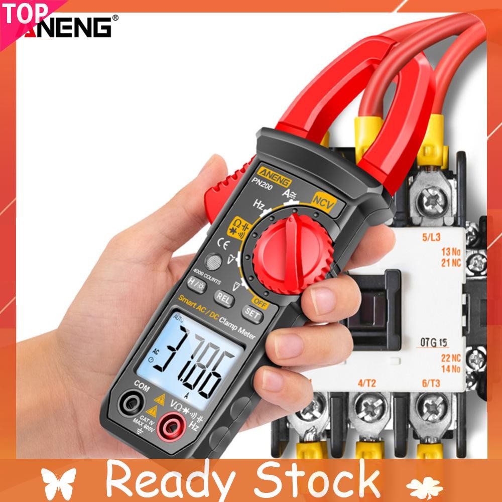 【จัดส่งในพื้นที่】แคลมป์มิเตอร์แบบดิจิตอล 4000 นับแอมป์มิเตอร์มัลติมิเตอร์ Hz Capacitance NCV Ohm Tes