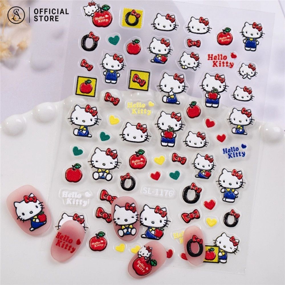 สติ๊กเกอร์เพ้นท์เล็บแมว KT น่ารัก 5D hellokitty สติ๊กเกอร์ติดเล็บ อุปกรณ์เพ้นท์เล็บ