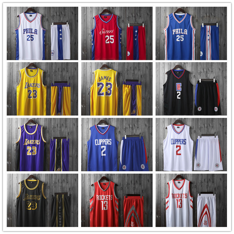 เสื้อเจอร์ซีย์บาสเก็ตบอลของ Lakers สำหรับผู้ใหญ่ พร้อมให้เลือกไซส์