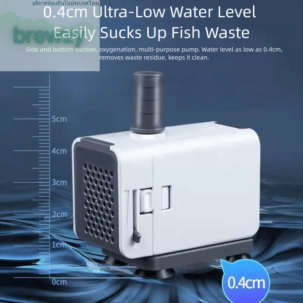 BREWZY กรองตู้ปลา, ปั๊มน้ําปลาในตัวขนาดเล็ก, หมุนเวียนทนทานเงียบดูดด้านข้างกล่องกรองน้ําตกสําหรับบ้าน