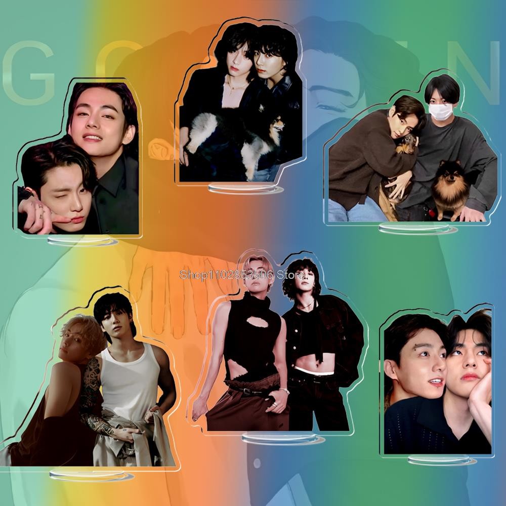 8 ซม.อะคริลิค Kpop Vkooks Love Standee GOLDEN LAYERYOVER อัลบั้ม Stander VKOOKS Lightstick Custom Kp