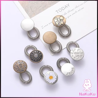 NKK 3 ชิ้น/แพ็ค ปุ่มขยายเอว ปุ่มขยายเอวกางเกง ปุ่มขยายเอวสปริง กางเกง DIY jeans buttons