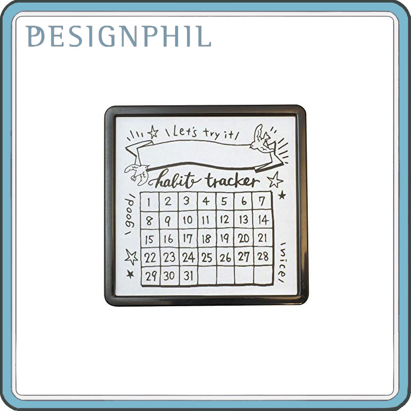DESIGNPHIL MIDORI Stamp Inked Stamp Habit Tracker Pattern 35392006