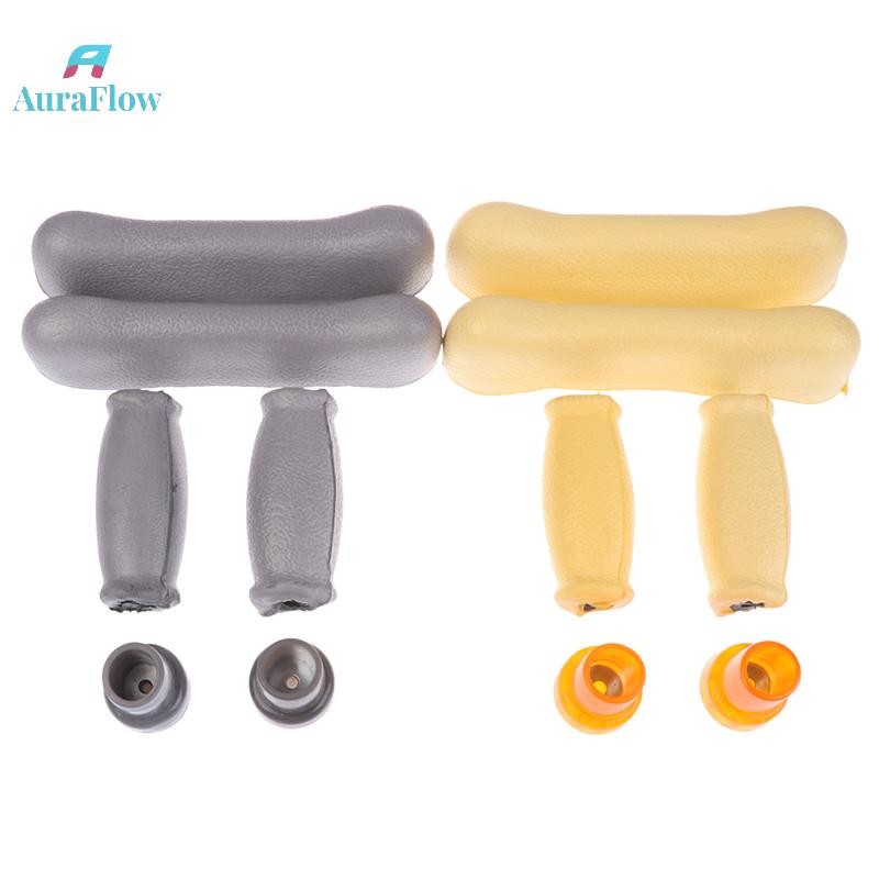 AuraFlow 6 ชิ้น/เซ็ต Axillary Crutch อุปกรณ์เสริมชุดแผ่นเปลี่ยนยางกันลื่นเบาะใต้วงแขน Hand Pad อุปกร