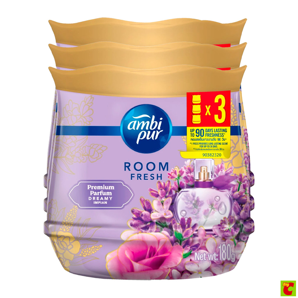 แอมบิเพอร์ เจลหอมปรับอากาศ พรีเมียม เพอร์ฟูม ดรีมมี่ อิมเปีย 180 ก. x 3 ชิ้น