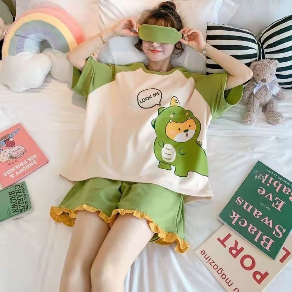 X-5XL ชุดนอนขาสั้น งสาวอวบ ชุดนอนแฟชั่นลายน่ารักใส่สบาย คุณภาพงานเกรด ชุดนอนผู้หญิงน่ารักๆ ✨b_oxygen