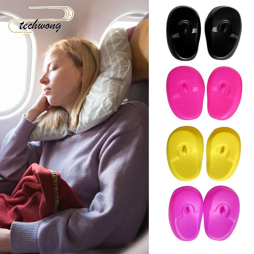 TECHWONG 2PCS ย้อมป้องกันหู,หลากสี 75*55 มม.ซิลิโคนหู,เครื่องมือหูหมวก Salon กันน้ําหู Shield ร้านตั