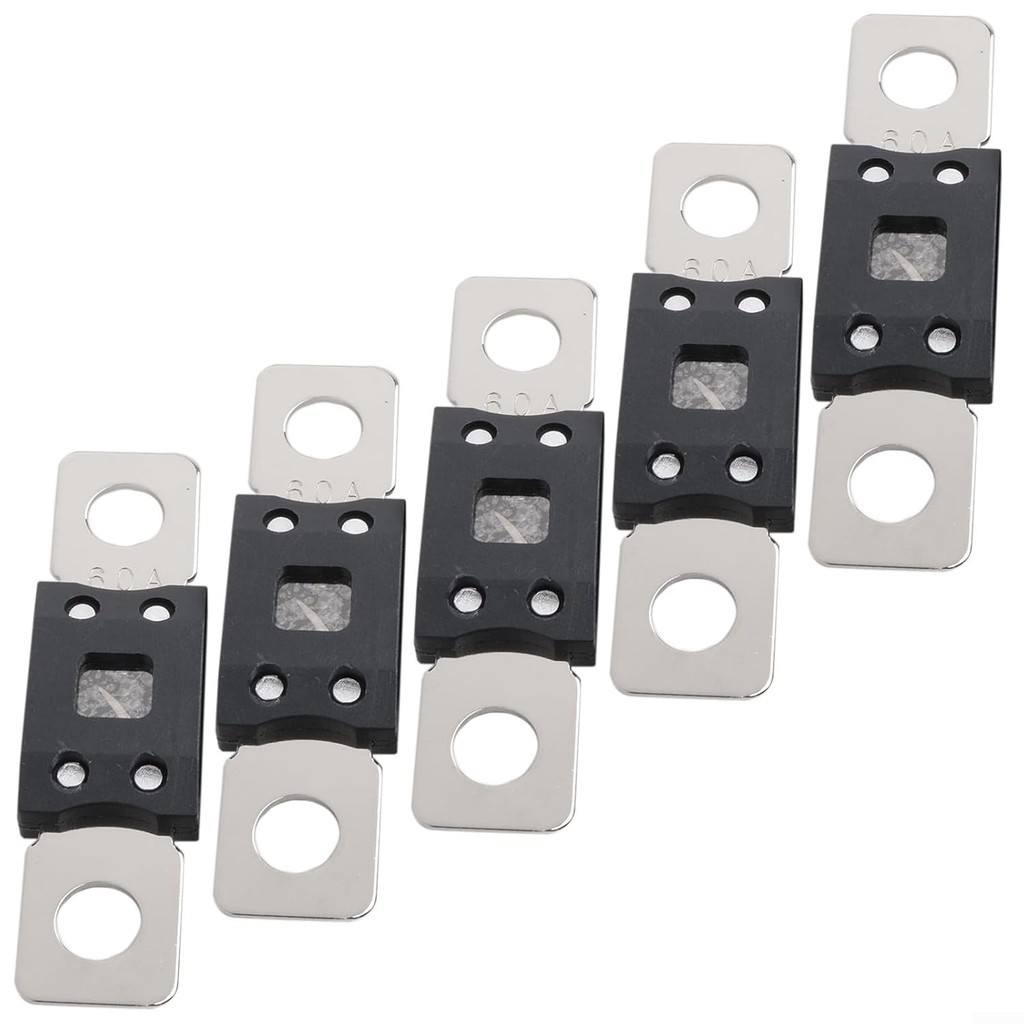 5PCS MEGA-Fuse Assortment 60A 80A 100A 125A 200A 250A 300A 70V สําหรับ 48V DC ระบบ, แบตเตอรี่ยานยนต์
