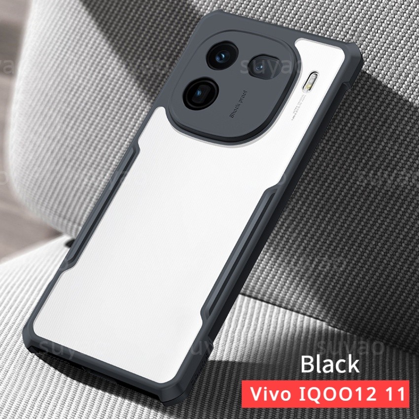VIVO IQOO 12 CASE TRANSPARENT CLEAR FUSION ANTI SHOCKPROOF สีดํา