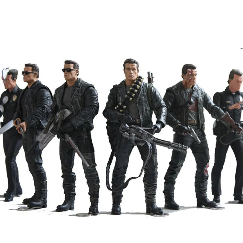 NECA Terminator 2 Action Figure T-800 / T-1000 PVC Action Figure ของเล่นของเล่น 7 ประเภท 18 ซม.