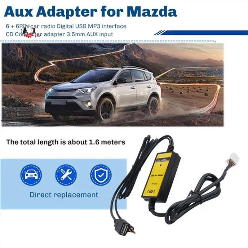 A10E-6 + 6PIN รถวิทยุดิจิตอล USB MP3 อินเทอร์เฟซ CD Changer อะแดปเตอร์ 3.5 มม.AUX InอินพุตสําหรับTOY