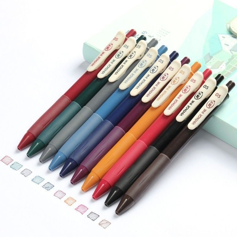 Dot Stone Marker Pen Quick-Drying Notes นักเรียนใช้ปากกาเจลสี Retro คู่มือกด Fluorescent Girl Heart 