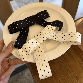 Influencer ins สไตล์ High-End กิ๊บติดผม Headdress Hairpin อุปกรณ์เสริมผม Bow Polka Dot กิ๊บติดผม Bangs คลิปฤดูใบไม้ผลิด้านข้างคลิป