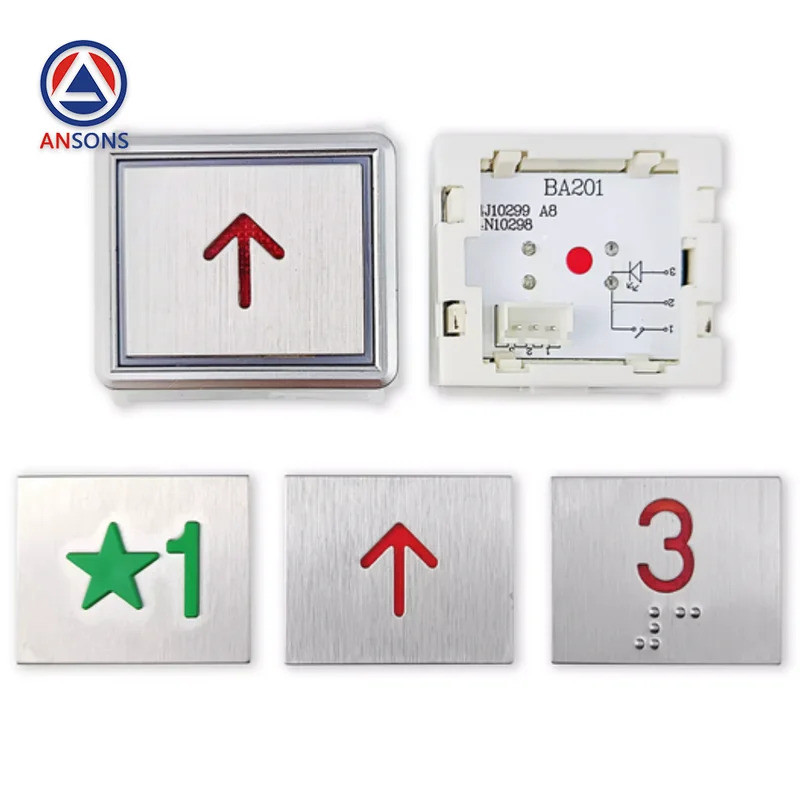 BA201 A4J10299 A6 A4N10298 S**R ปุ่มกดลิฟต์ อะไหล่ลิฟต์ Ansons ทรงสี่เหลี่ยม H