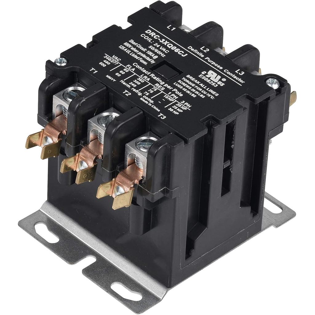 Well-made SUNLEE 60 Amp 75 RES 3 Pole 120v คอยล์ SunLee DP Contactor A2L Compliant UL Recognized & ไ