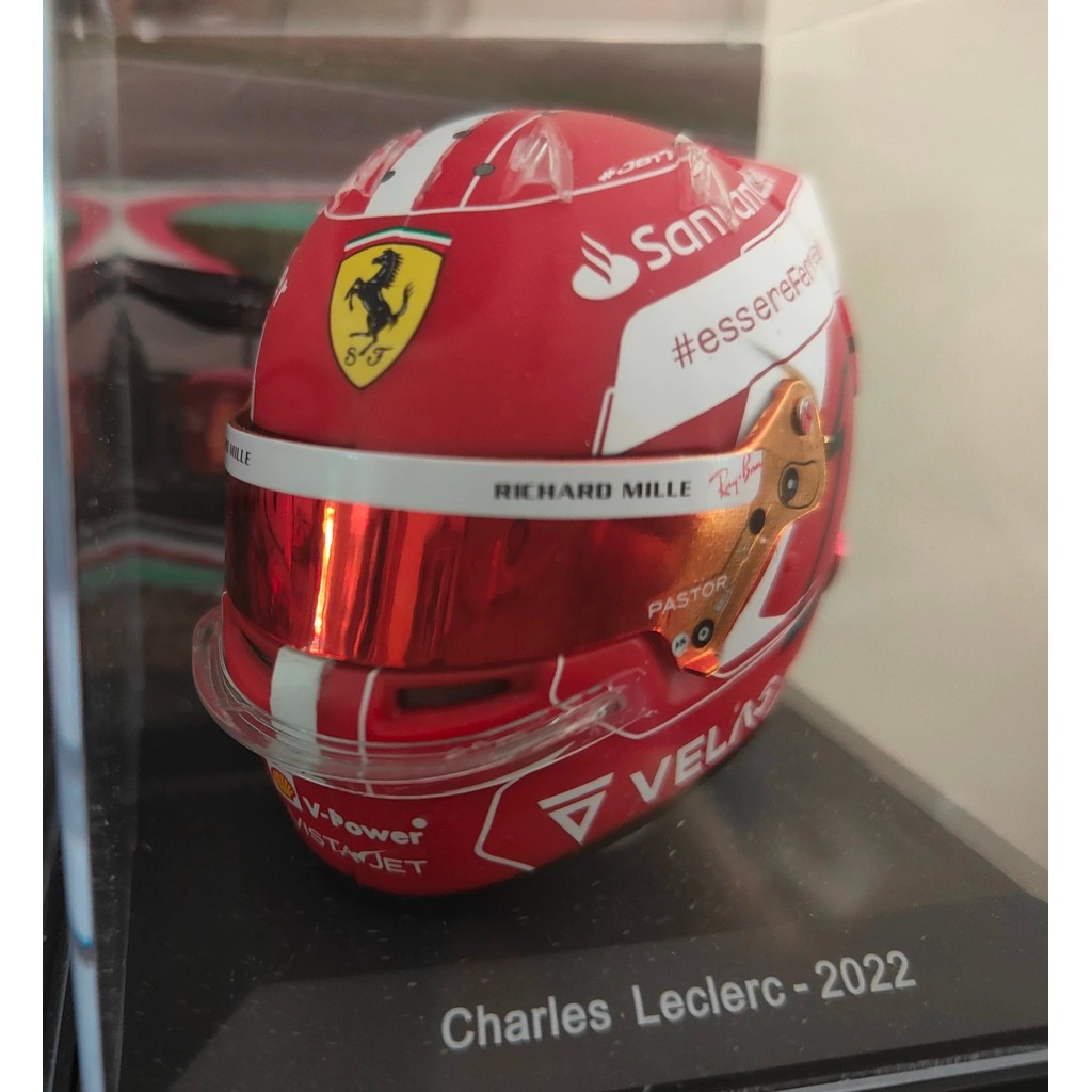 Spark Ferrari Leclair 2022 Game Season 1: 5 Helmet Model Ferrari Fleet 2022 Game Season Leclair Helm