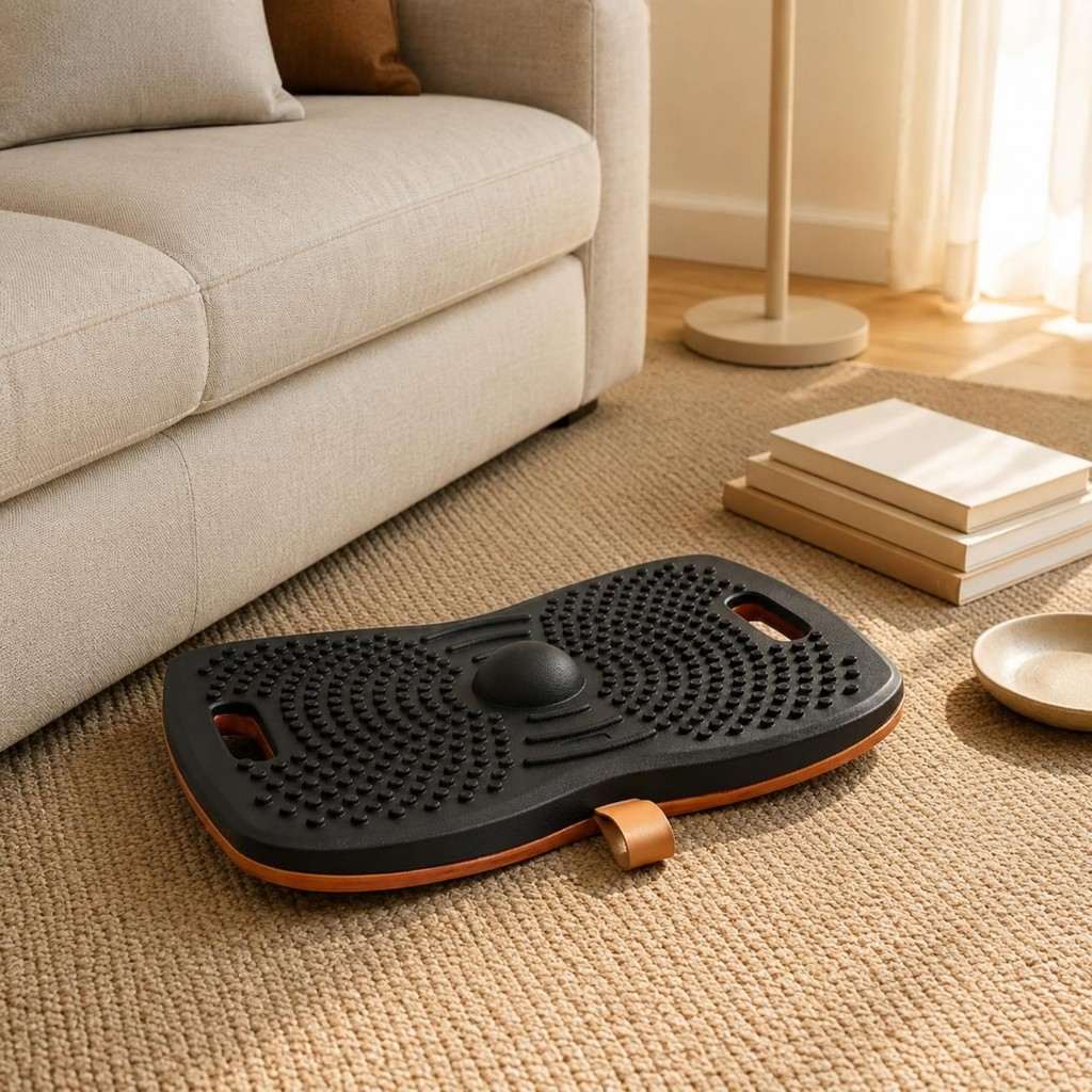 ไม้ Wobble BOARD ฐานไม้ Wobble Balance BOARD Ergonomic เท้า Rocker Non-Slip พื้นผิว