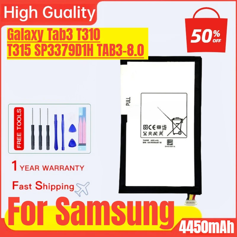 T4450E สําหรับ Samsung Galaxy Tab3 T310 T315 SP3379D1H TAB3-8.0 โทรศัพท์มือถือเปลี่ยนแบตเตอรี่ Bater