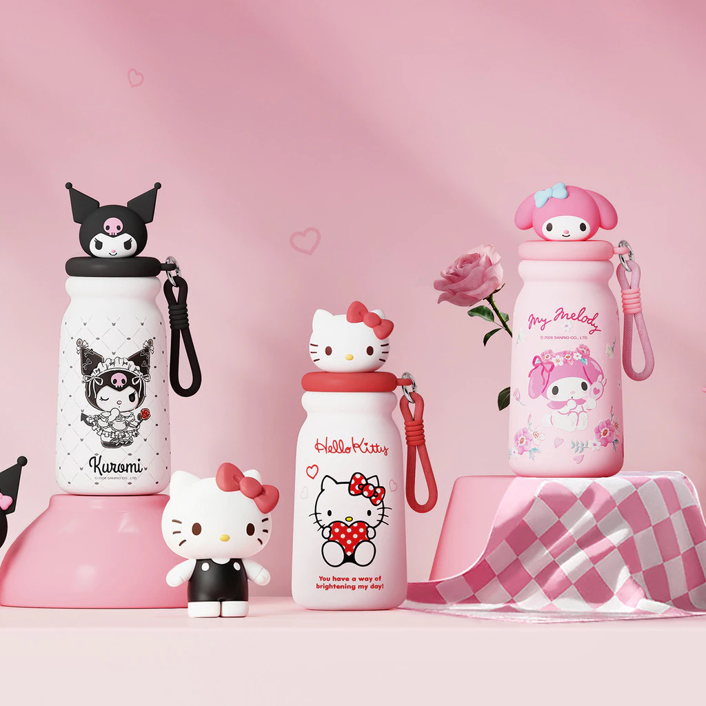 Sanrio Cloud Thermos Cup Girl High-value 316 ถ้วยน้ําสแตนเลสคู่การ์ตูนถ้วยฟางแบบพกพา