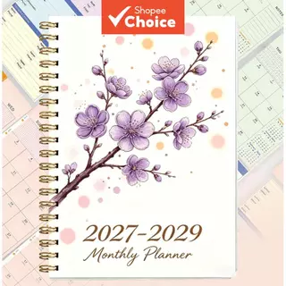 สมุดวางแผนรายเดือน 2027-2029 สมุดเรียนรู้การบริหารเวลา 3 ปี ขนาดกลาง พกพาสะดวก