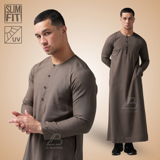 Al Bukhori - ANTI UV Jubah Slimfit Gamis Thobe Pria Dewasa Premium Lengan Panjang - Jubah Kafeel