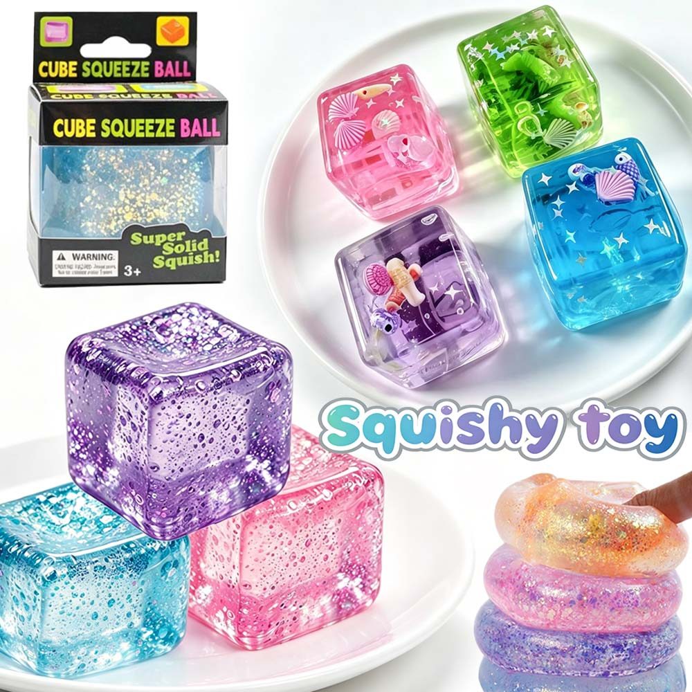 Needoh Ice Cube Squishy Ocean Cube Squishy ที่สมจริง Cube รูปมือบีบ Sensory ของเล่นความเครียดบรรเทาข