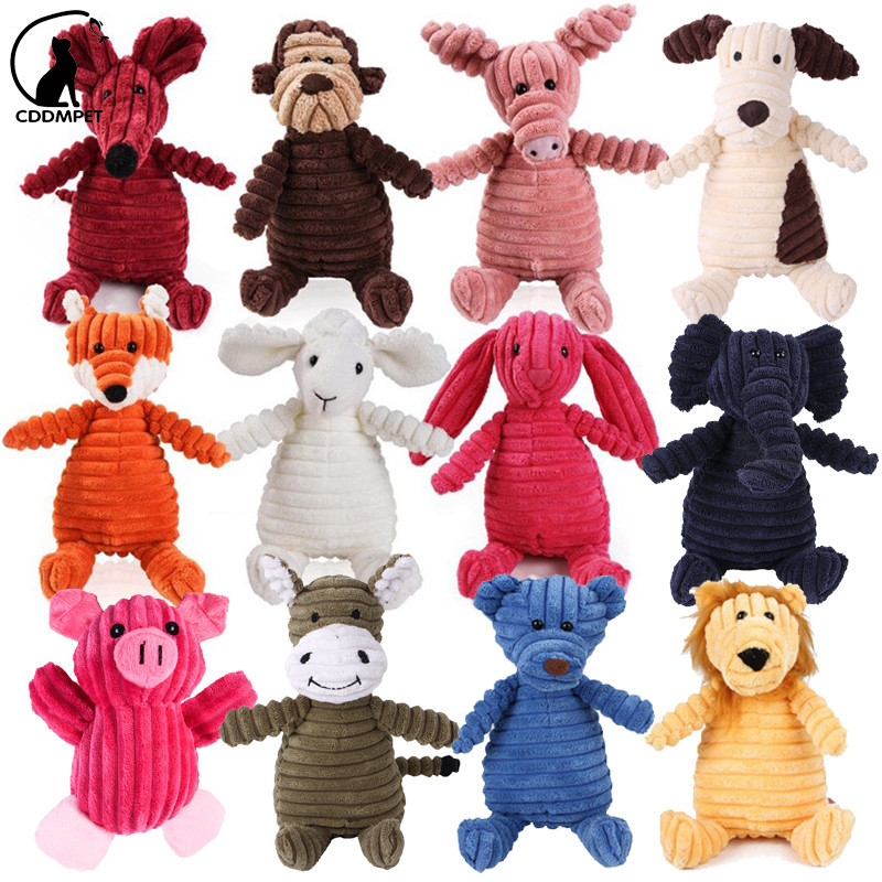 【CDDMPET】ของเล่นตุ๊กตาสุนัข ผ้าลูกฟูก รูปสัตว์ ทนต่อการกัด