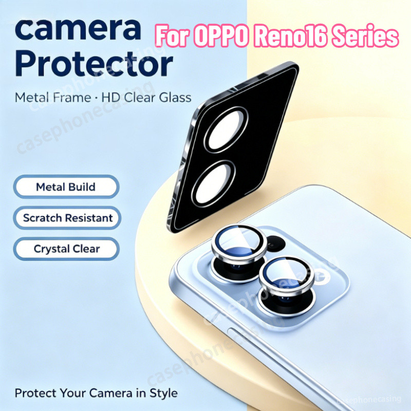 กล้องสําหรับOppo Reno 16 15 Pro 16F 15F Reno16 F Reno16F Reno16Pro 5G 4G 2026 กรณี 3Dฝาครอบโค้งกระจกนิรภัยMatelแหวนกล้องเลนส์ป้องกันฟิล์ม