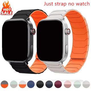 สายซิลิโคนแม่เหล็ก (ไม่มีนาฬิกา) เข้ากันได้กับ Redmi Watch 6/5/4 สําหรับ Mi band 10 Pro/ 9 Pro/8 Pro สายทูโทนสําหรับชายหญิง
