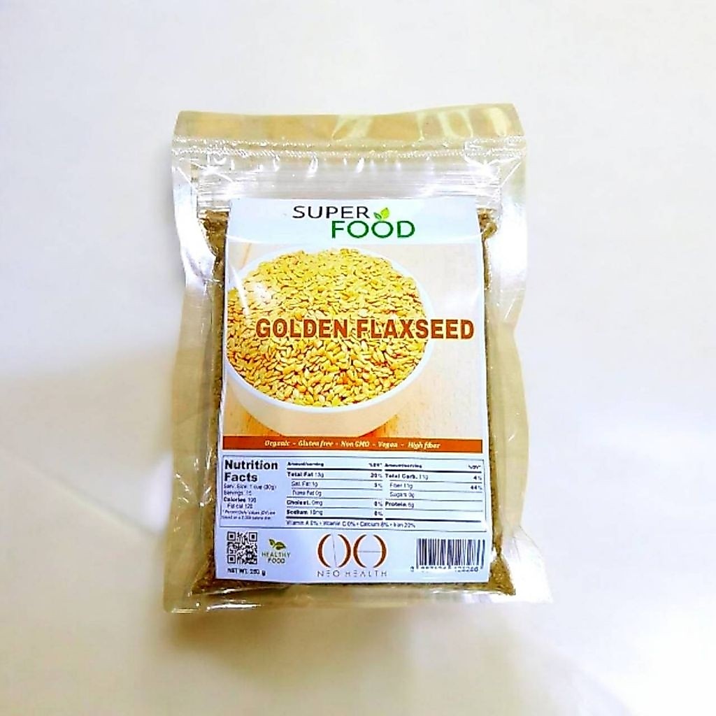 แฟลกซีดสีทอง ออร์แกนิค แบบเม็ด (Organic Golden Flaxseed) ขนาด 1000 กรัม (1 kg)