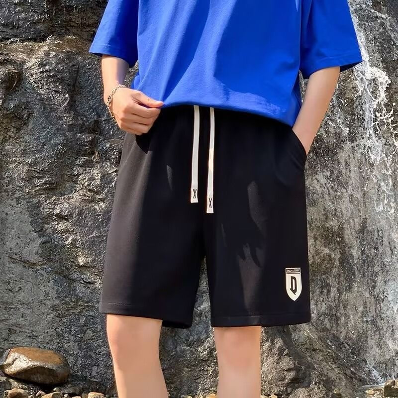 Olay NB Baron Summer Street Wear กางเกงขาสั้นผู้ชายหนักขนาดใหญ่หลวมกางเกงห้าจุดกางเกงกีฬาลําลองผู้ชา