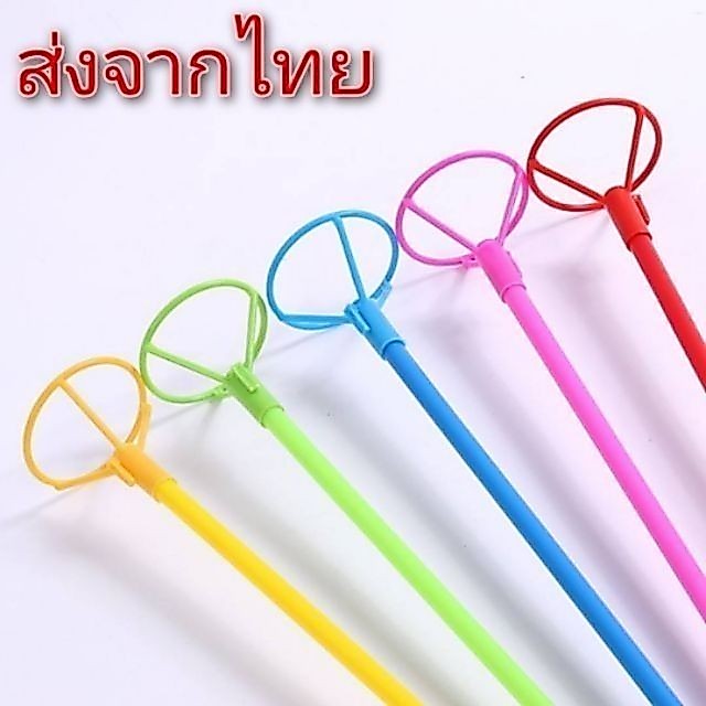 (ร้านไทย) ก้านลูกโป่ง ก้านลูกโป่งฟอยล์ ( ก้าน+จุก) ยกมัด 10-100ก้าน หลากหลายแบบ