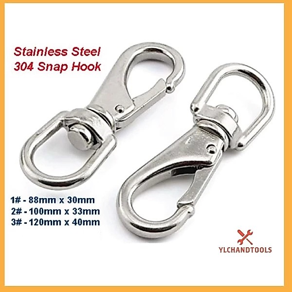 ตะขอสแนปสแตนเลส 304 SWIVEL SNAP ( 88MM,100MM,120MM )