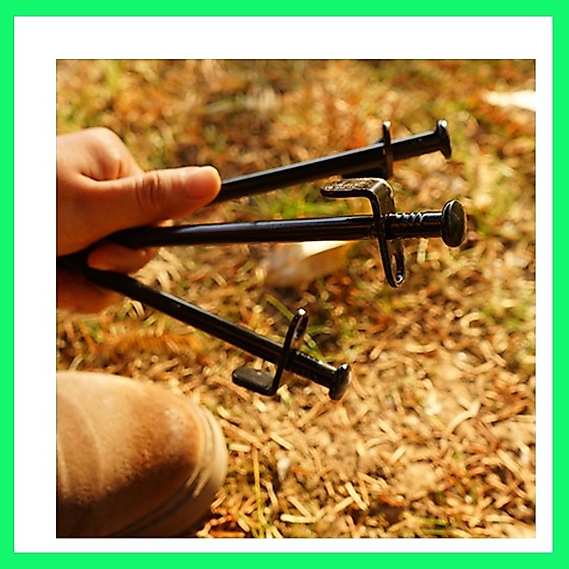 [CLS] Multiuse Heavy Duty เต็นท์เหล็ก Stakes Tarp หมุด Camping Stakes สําหรับกลางแจ้ง Camping Canopy