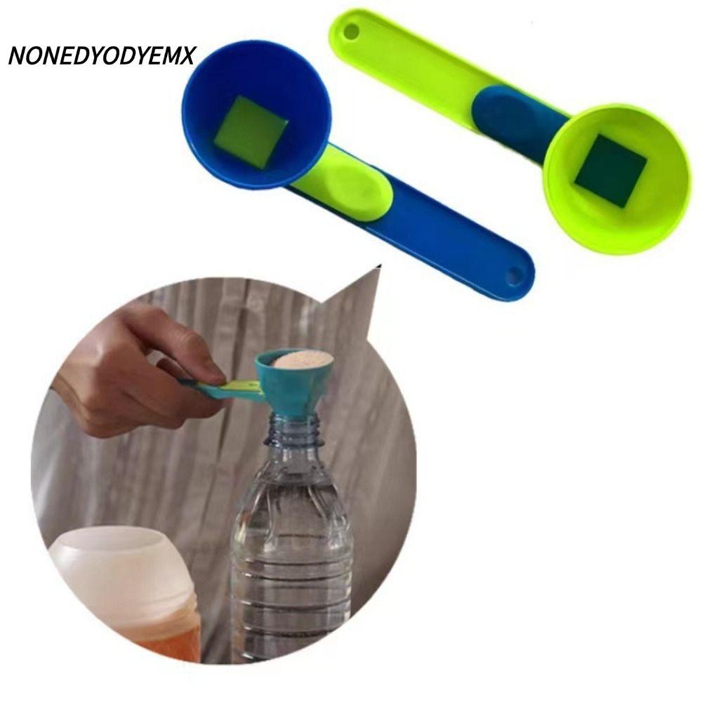 NONDYOMX ช่องทางตักเลื่อน, 2 in 1 การออกแบบเลื่อนช่องทางตักกาแฟพลาสติก, ช้อนช่องทางนํากลับมาใช้ใหม่ Flling ช้อนตวงอุปกรณ์ครัว