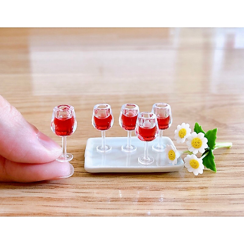 โมเดลแก้วจิ๋ว แก้วไวน์ 2 cm. ขวดไวน์ จำลองขนาดจิ๋ว ราคา/ชิ้น
