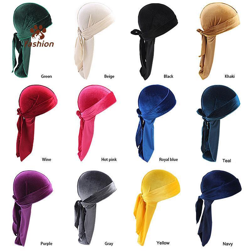[Fas-t] Unisex ผู้ชายผู้หญิง Durag Headwear หมวกโจรสลัดผ้าไหมห่อหมวก