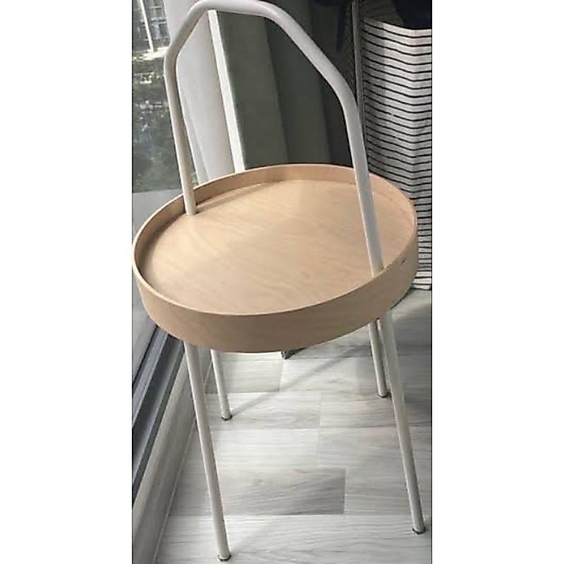 IKEA แท้ค่ะ BURVIK บูร์วีค โต๊ะข้าง, ขาว, ดำ, เขียวปนเทาอ่อน, 38 ซม.