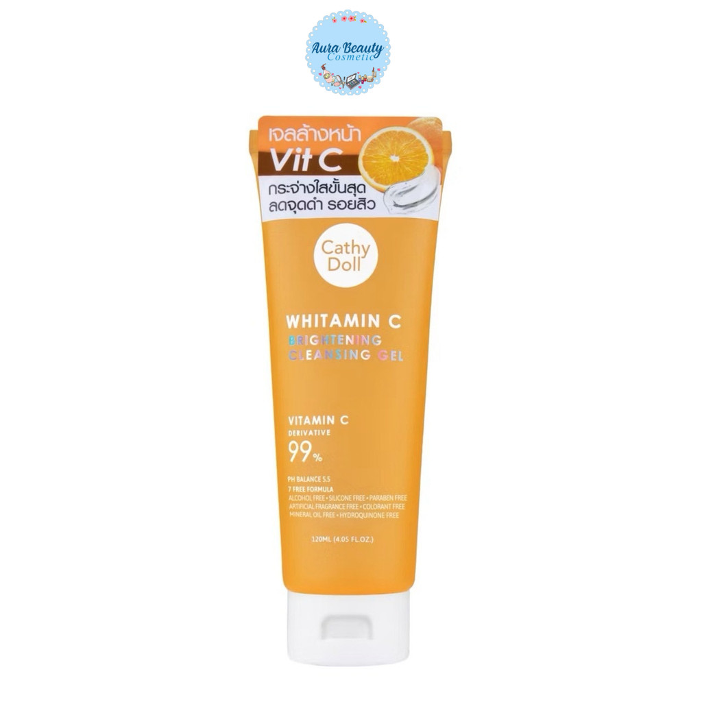 Cathy Doll Whitamin C Brightening Cleansing Gel 120ml เจลล้างหน้าวิตามินซี เคที่ ดอลล์