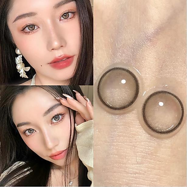 【-100~-600】Midroo ส่งไวจากไทยคอนแทคเลนส์ FOG Pearl Brown/Grey ขนาดมินิ 14.0mm Monthly Replace