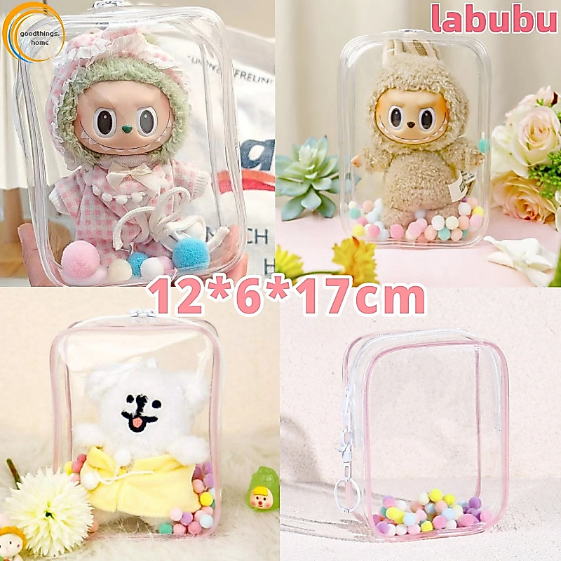 Labubu กระเป๋า PVC Labubu กระเป๋าใส กันฝุ่น ขนาดเล็ก ป้องกันสิ่งสกปรก กระเป๋ากันน้ํา สําหรับแขวนตุ๊กตา