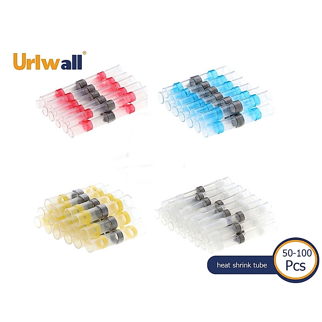 Urlwall 250pcs ความร้อนหดก้น Crimp Terminals กันน้ําบัดกรีเหล็ก Solder Seal ตัวเชื่อมต่อไฟฟ้าสายไฟ Splice ยานยนต์ Marine