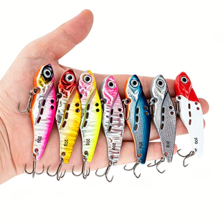 Sinking VIB โลหะตกปลา Lure 3g-20g เหยื่อ Hard ประดิษฐ์ 3D ตา Treble Hooks สําหรับ Snakehead นกยูงเบสน้ําจืดน้ําเค็ม Angling