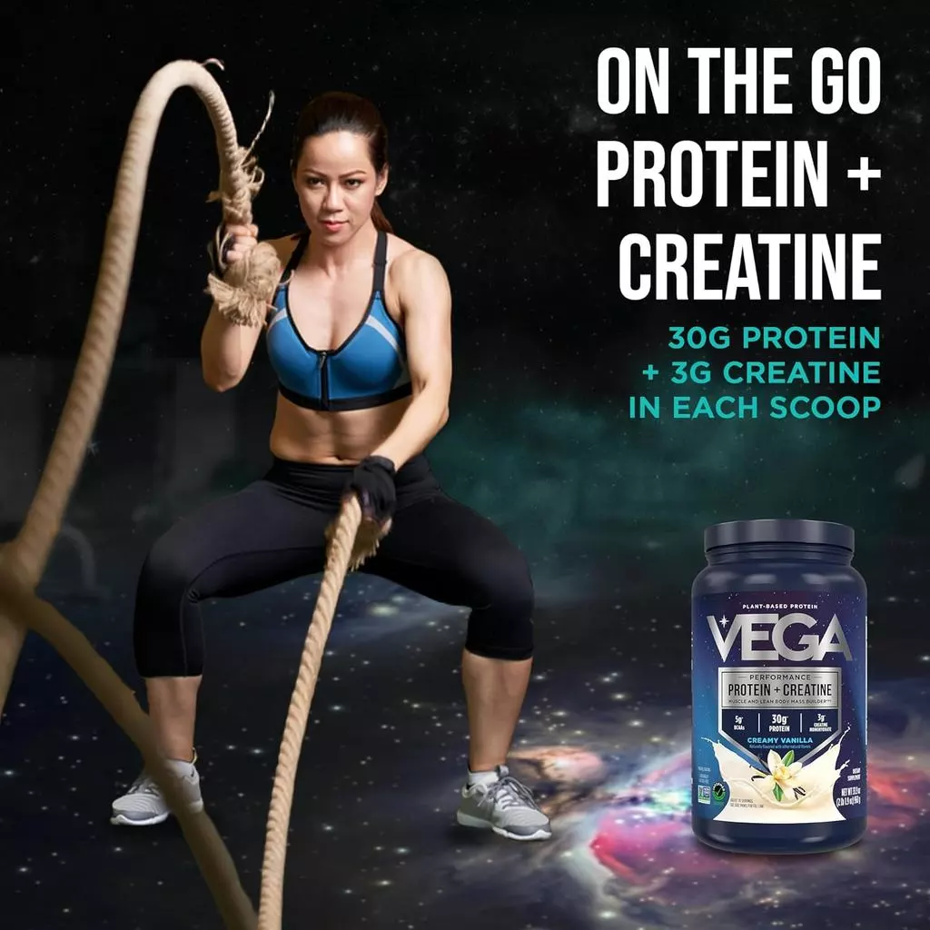 Vega Protein + Creatine ผงโปรตีนพืชผสมครีเอทีน รสวานิลลา 20 เสิร์ฟ thumbnail 9