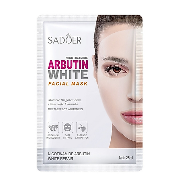 Sadoer Niacinamide  Arbutin White Facial Mask มาสก์หน้าแผ่น ไม่เหนียวเหนอะหนะ