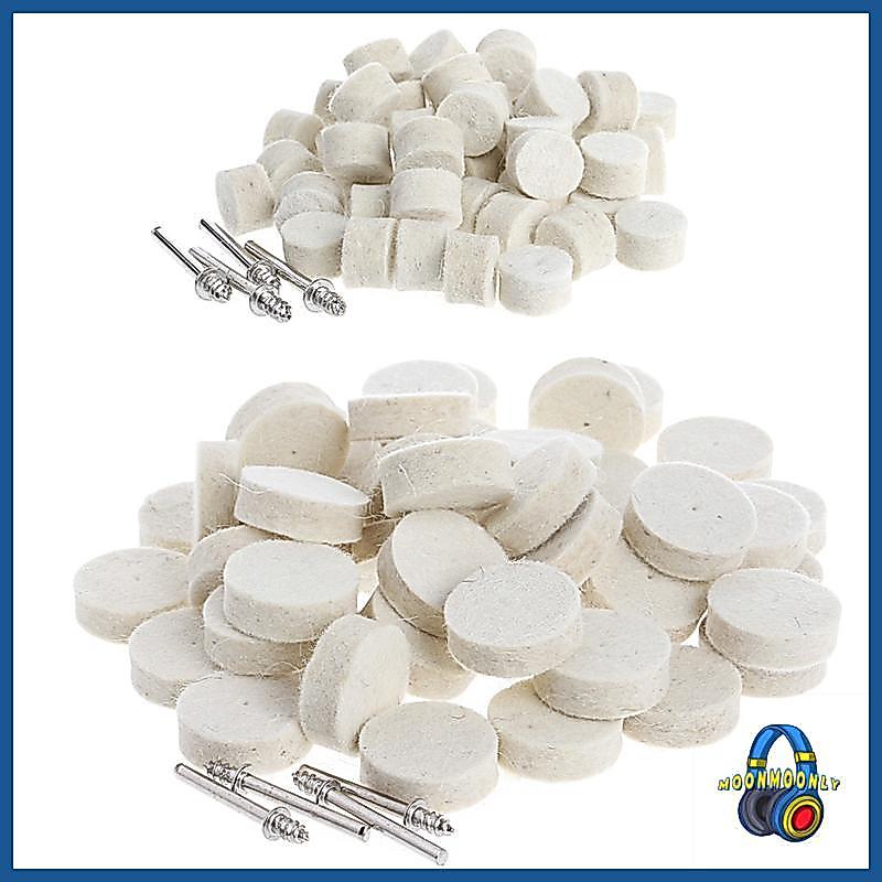 MOON 50 ชิ้น 13 มิลลิเมตรขนสัตว์ Felt ขัด Buffing ล้อบด Pad + 4 ชิ้น 3 15 มิลลิเมตร Shank