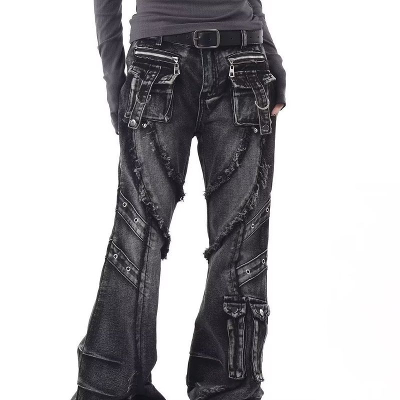 SEACHENIC American Retro Heavy-Duty Stitching Skinny Jeans การออกแบบหลายกระเป๋า — صورة 3
