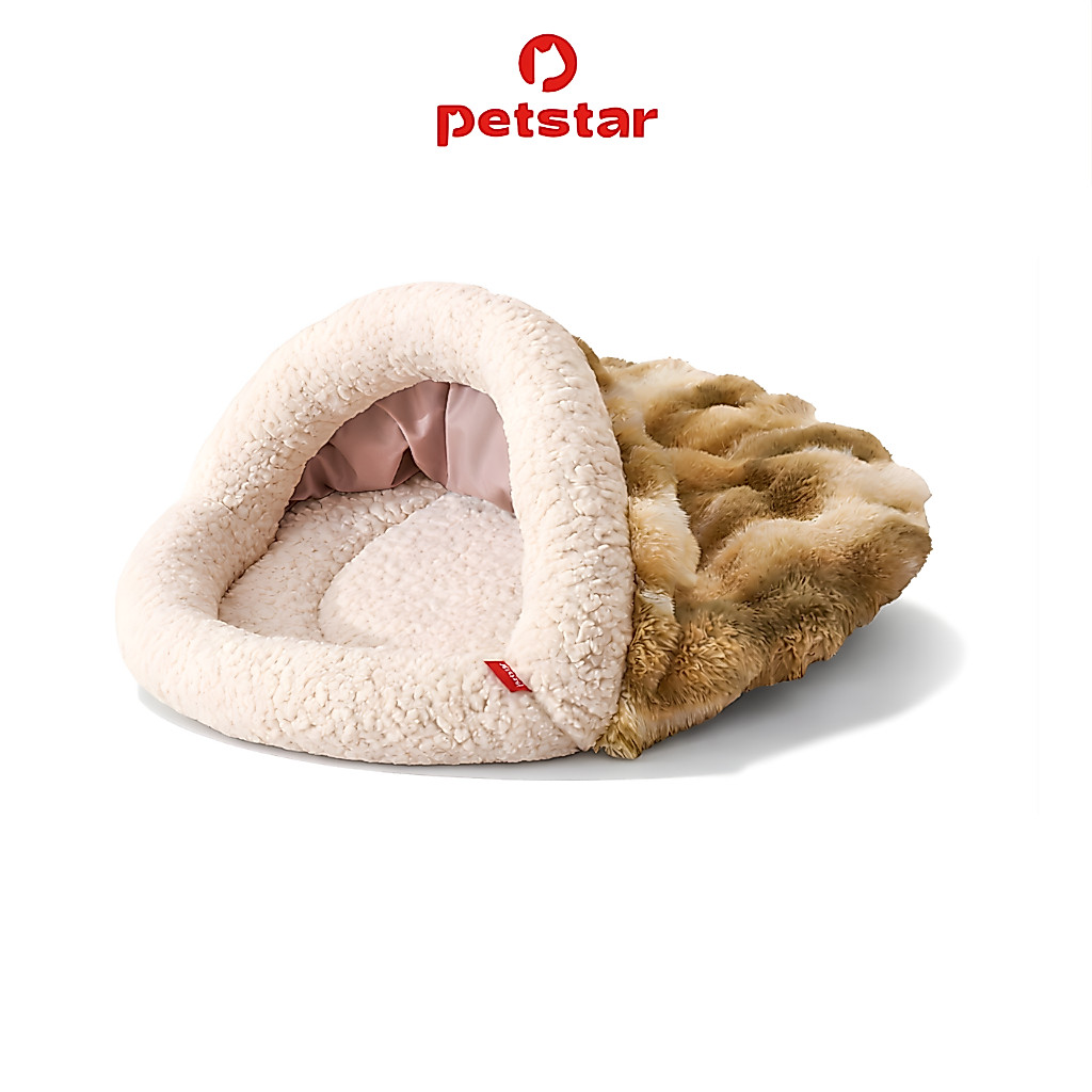 Petstar ถุงนอนสัตว์เลี้ยง ถุงนอนแมวกึ่งปิดนุ่ม Pet sleeping bag ดีไซน์แบบกันลม ให้ความรู้สึกปลอดภัย วัสดุนุ่มพิเศษ