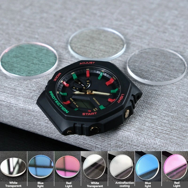 GA2100 GAB2100 Sapphire Glass สําหรับ CasiOak G-SHOCK GA-2100 GA-B2100 Casio นาฬิกากระจกเปลี่ยนเลนส์